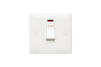 MK Base MB8423WHI White Moulded 20AX 1G DP Switch + Neon - westbasedirect.com