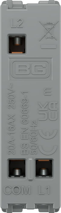 BG GridLite MBN12C 20A SP 2-Way (Centre Off) Switch Module - Black Nickel