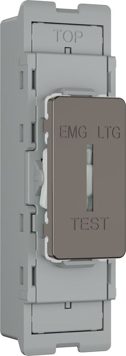 BG GridLite MBN12EL 20A 16AX SP 2-Way Key Switch Module "EMG LTG TEST" - Black Nickel