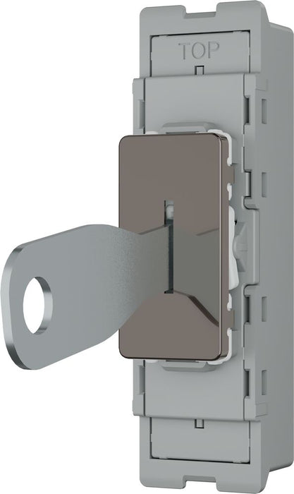 BG GridLite MBN12KY 20A 16AX SP 2-Way Key Switch Module - Black Nickel
