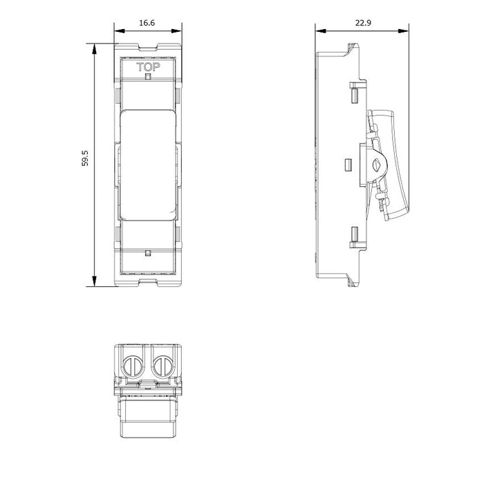 BG GridLite MBN13 20A 16AX 2-Way Intermediate Switch Module - Black Nickel