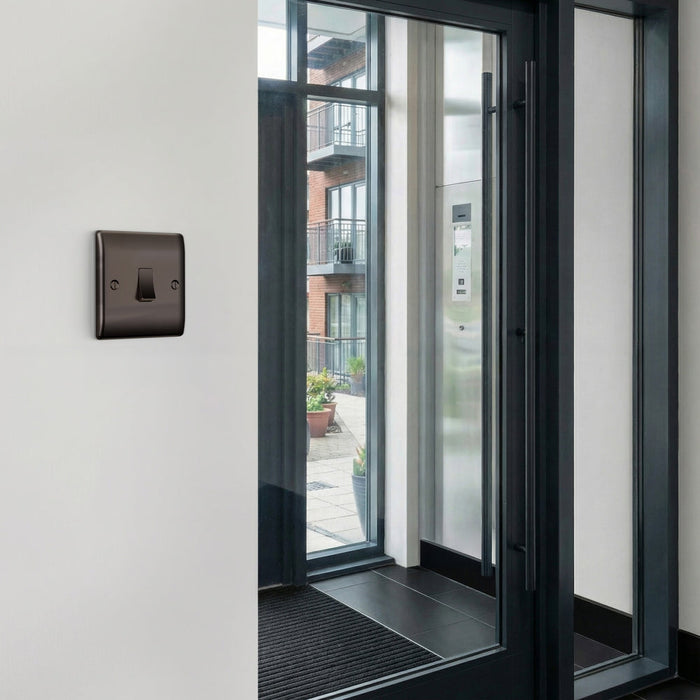 BG GridLite MBN14 20A 1-Way Retractive Switch Module - Black Nickel