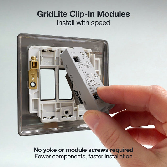 BG GridLite MBN142 20A 2-Way Retractive Switch Module - Black Nickel