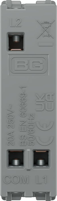 BG GridLite MBN142BELL 20A 2-Way Retractive Switch Module "Bell Symbol" - Black Nickel