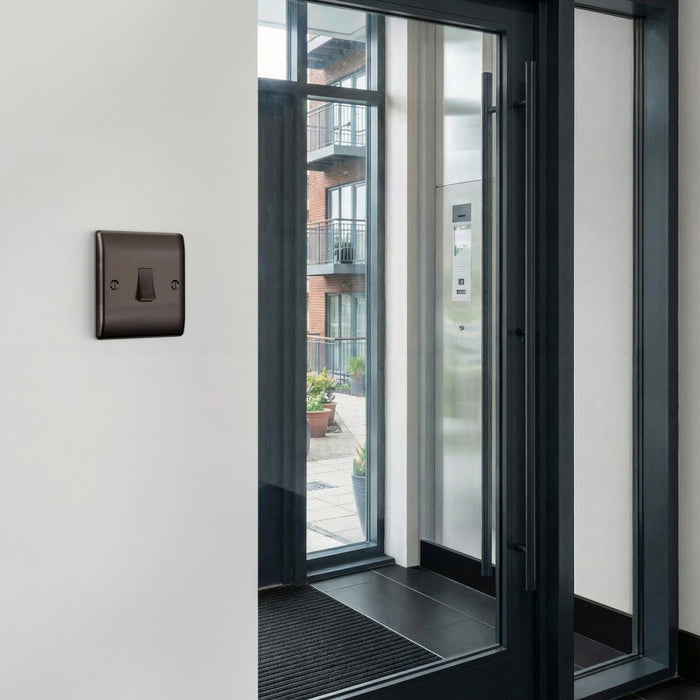 BG GridLite MBN142PR 20A 2-Way Retractive Switch Module "PRESS" - Black Nickel