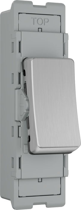 BG GridLite MBS12 20A 16AX SP 2-Way Switch Module - Brushed Steel