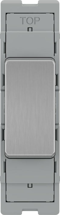 BG GridLite MBS12C 20A SP 2-Way (Centre Off) Switch Module - Brushed Steel