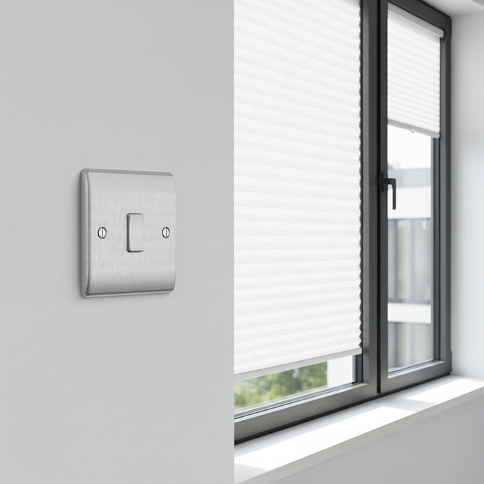 BG GridLite MBS12C 20A SP 2-Way (Centre Off) Switch Module - Brushed Steel