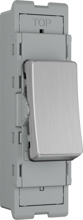 BG GridLite MBS14 20A 1-Way Retractive Switch Module - Brushed Steel