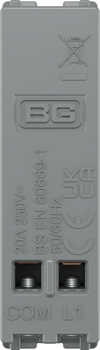 BG GridLite MBS14 20A 1-Way Retractive Switch Module - Brushed Steel