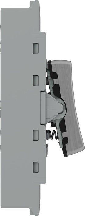 BG GridLite MBS142BELL 20A 2-Way Retractive Switch Module "Bell Symbol" - Brushed Steel