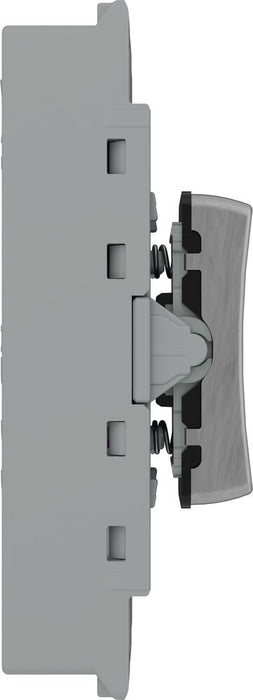 BG GridLite MBS142C 20A SP 2-Way Retractive (Centre Off) Switch Module - Brushed Steel