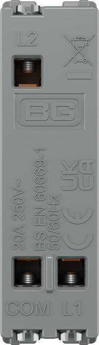 BG GridLite MBS142PR 20A 2-Way Retractive Switch Module "PRESS" - Brushed Steel