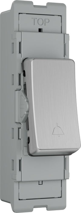 BG GridLite MBS14BELL 20A 1-Way Retractive Switch Module "Bell Symbol" - Brushed Steel