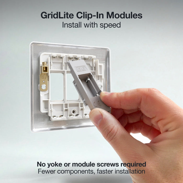 BG GridLite MBSBLNK Blank Module - Brushed Steel