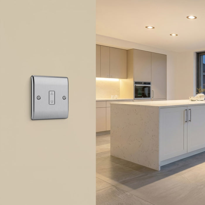 BG GridLite MBSTDM 100W Master Touch LED Dimmer Module - Brushed Steel