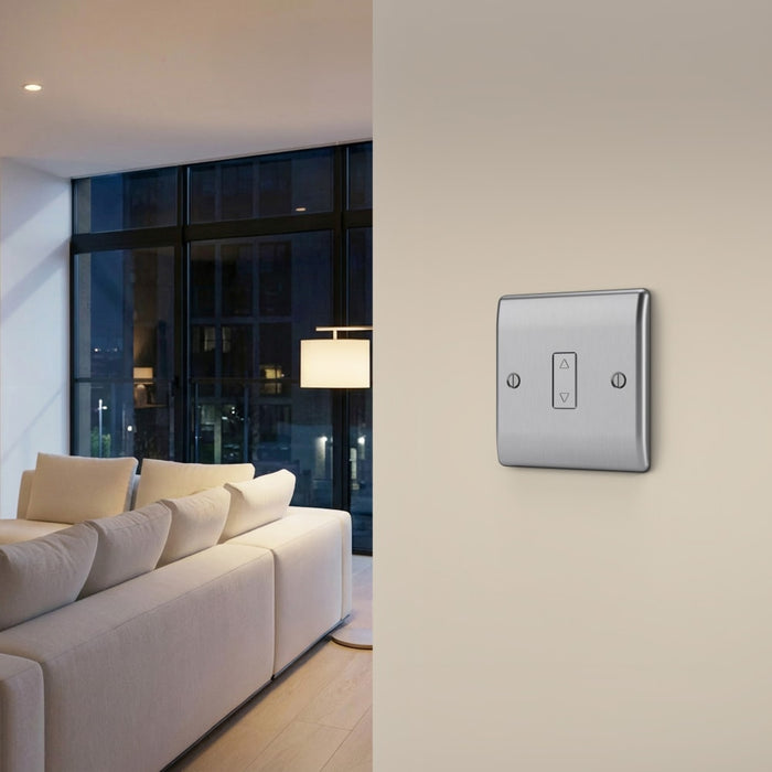 BG GridLite MBSTDM 100W Master Touch LED Dimmer Module - Brushed Steel