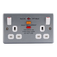 BG MC522RCD Metal Clad 13A 2G SP RCD Protection Switched Socket