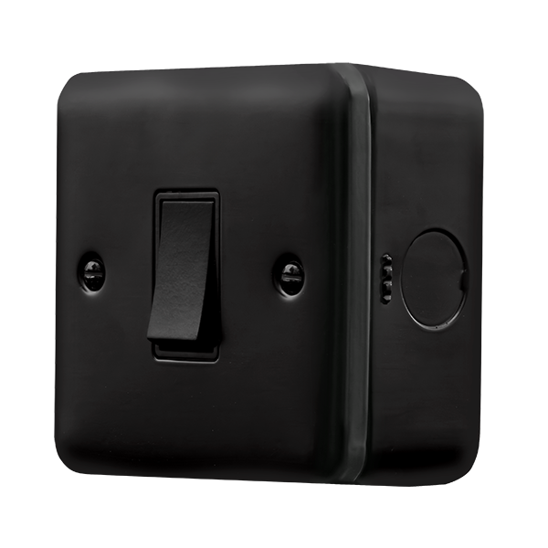 Click MCP010BK Metal Clad Pro 10AX 1 Gang 1 Way Switch - Black ...