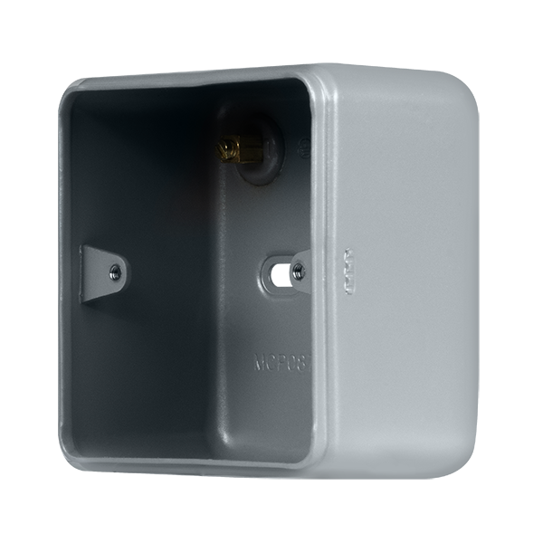 Click MCP087B Metal Clad Pro 1 Gang 50mm Deep Surface Mounting Box (wi ...