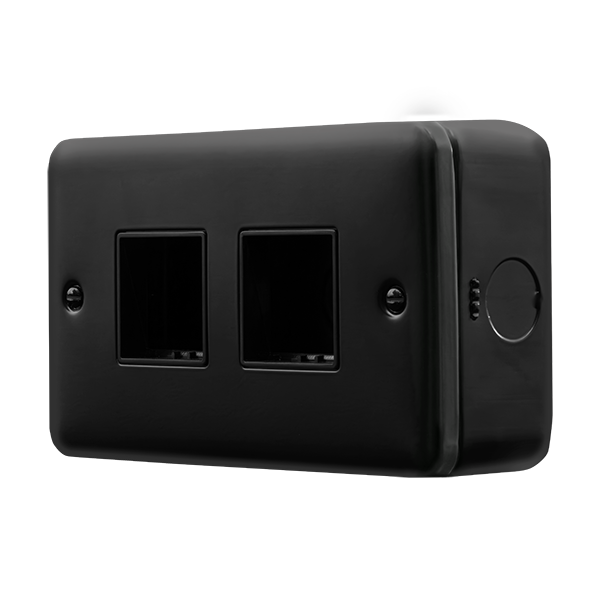 Click MCP404BK Metal Clad Pro 2 Gang Minigrid Plate - 2+2 Aperture - B ...