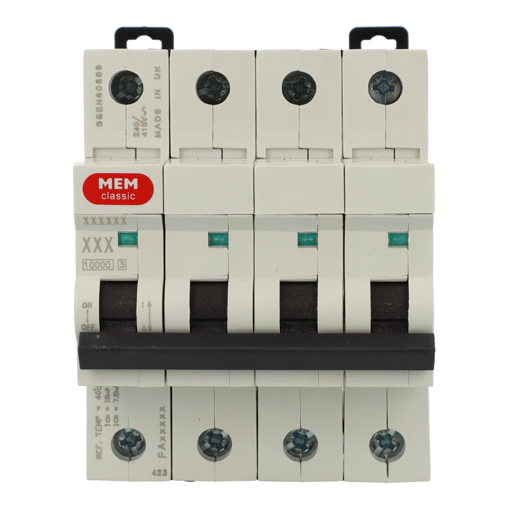 MEM Eaton MCH420 Memshield 2 20A 10kA Type C 4P MCB — B2Belectrical.com