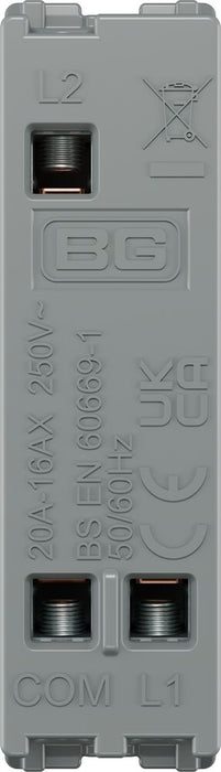 BG GridLite MFB12 20A 16AX SP 2-Way Switch Module - Matt Black