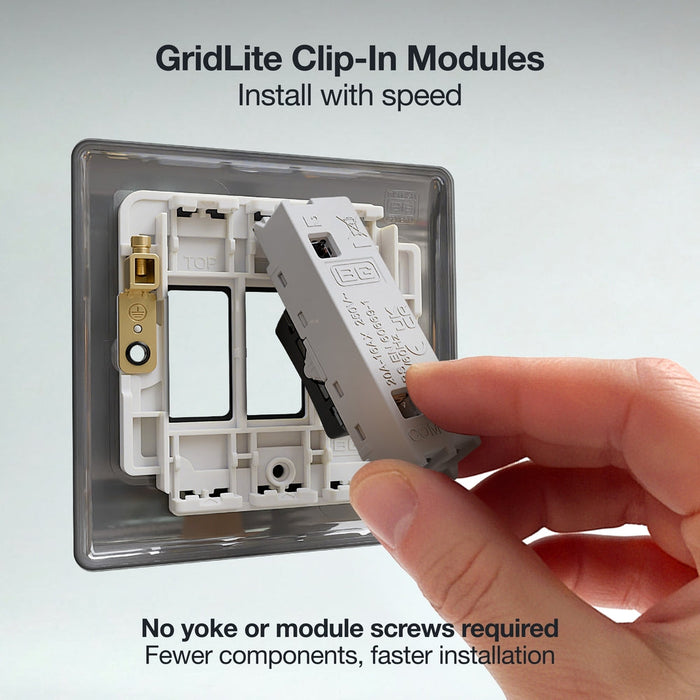 BG GridLite MFB12C 20A SP 2-Way (Centre Off) Switch Module - Matt Black