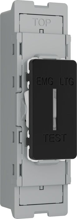 BG GridLite MFB12EL 20A 16AX SP 2-Way Key Switch Module "EMG LTG TEST" - Matt Black