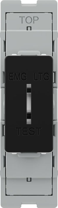 BG GridLite MFB12EL 20A 16AX SP 2-Way Key Switch Module "EMG LTG TEST" - Matt Black