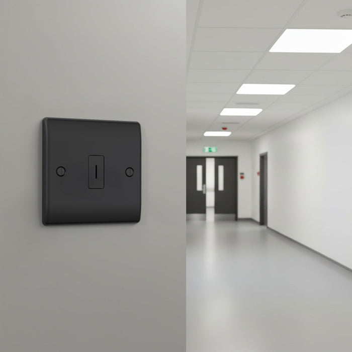 BG GridLite MFB12KY 20A 16AX SP 2-Way Key Switch Module - Matt Black