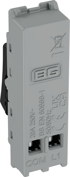 BG GridLite MFB14 20A 1-Way Retractive Switch Module - Matt Black