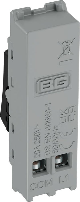 BG GridLite MFB142BELL 20A 2-Way Retractive Switch Module "Bell Symbol" - Matt Black