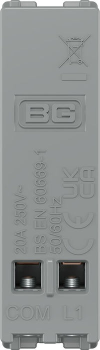 BG GridLite MFB14BELL 20A 1-Way Retractive Switch Module "Bell Symbol" - Matt Black