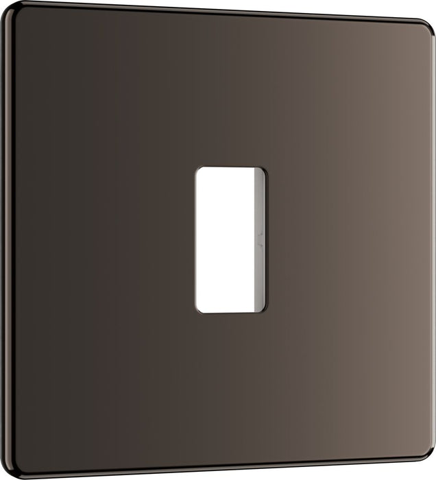BG GridLite MFBN1 Flatplate Screwless 1G Grid Front Plate - Black Nickel