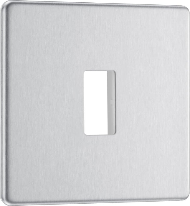 BG GridLite MFBS1 Flatplate Screwless 1G Grid Front Plate - Brushed Steel