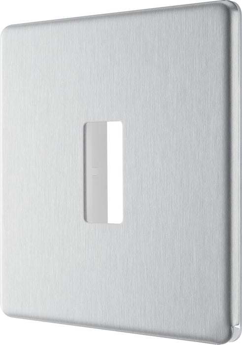 BG GridLite MFBS1 Flatplate Screwless 1G Grid Front Plate - Brushed Steel
