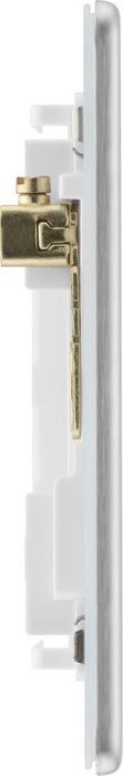 BG GridLite MFBS6 Flatplate Screwless 6G Grid Front Plate - Brushed Steel