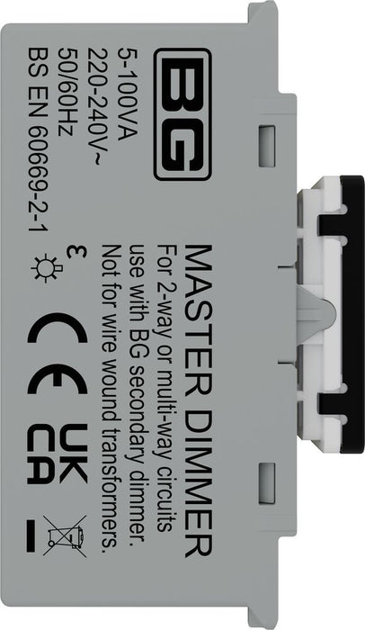 BG GridLite MFBTDM 100W Master Touch LED Dimmer Module - Matt Black