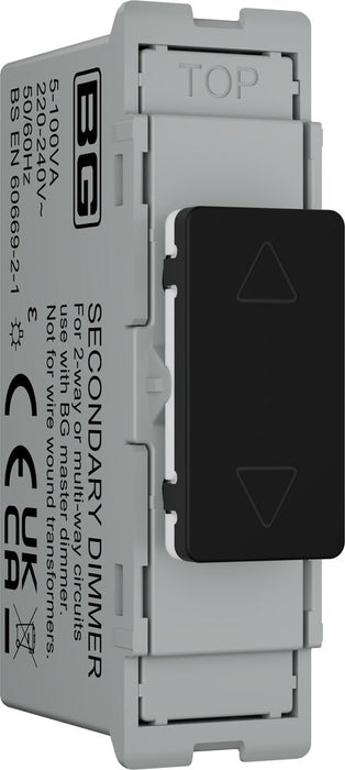 BG GridLite MFBTDS 100W Secondary Touch LED Dimmer Module - Matt Black