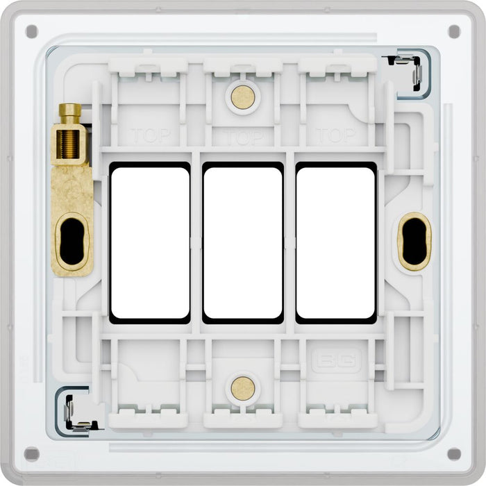 BG GridLite MFFB3 Flatplate Screwless 3G Grid Front Plate - Matt Black