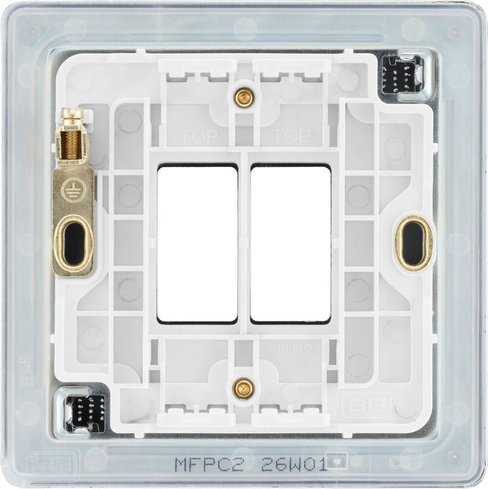 BG GridLite MFPC2 Flatplate Screwless 2G Grid Front Plate - Polished Chrome
