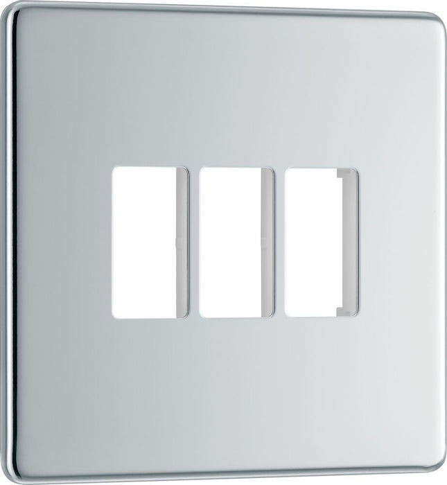 BG GridLite MFPC3 Flatplate Screwless 3G Grid Front Plate - Polished Chrome