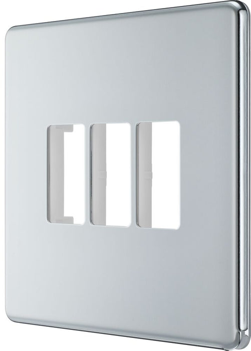 BG GridLite MFPC3 Flatplate Screwless 3G Grid Front Plate - Polished Chrome