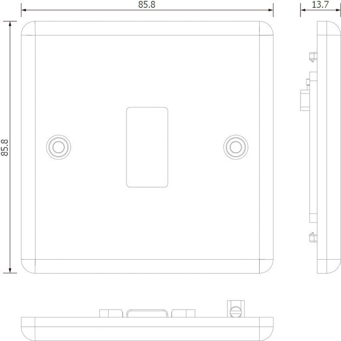 BG GridLite MMC1 Metal Clad 1G Grid Front Plate