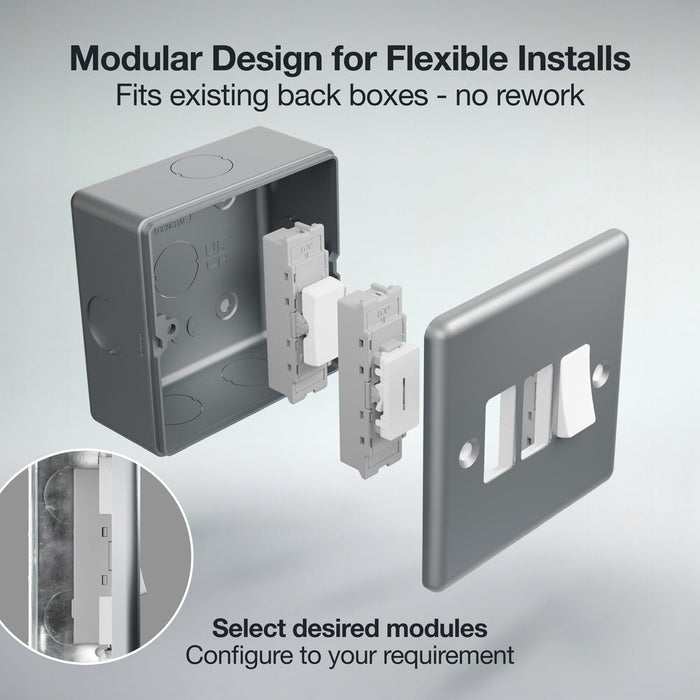 BG GridLite MMC2 Metal Clad 2G Grid Front Plate