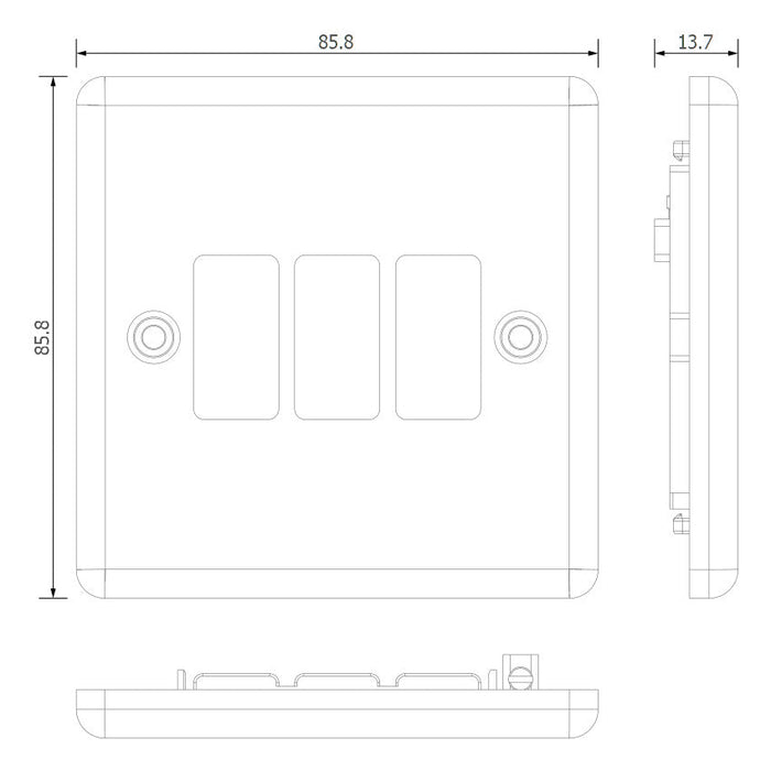 BG GridLite MMC3 Metal Clad 3G Grid Front Plate