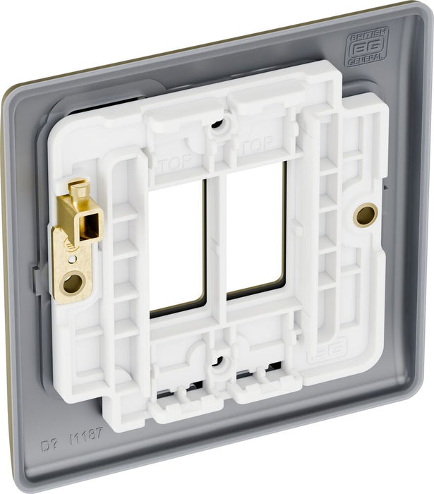 BG GridLite MNAB2 Nexus Metal 2G Grid Front Plate - Antique Brass