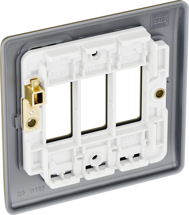 BG GridLite MNAB3 Nexus Metal 3G Grid Front Plate - Antique Brass