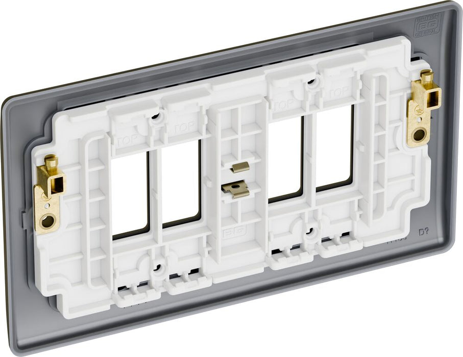 BG GridLite MNAB4 Nexus Metal 4G Grid Front Plate - Antique Brass